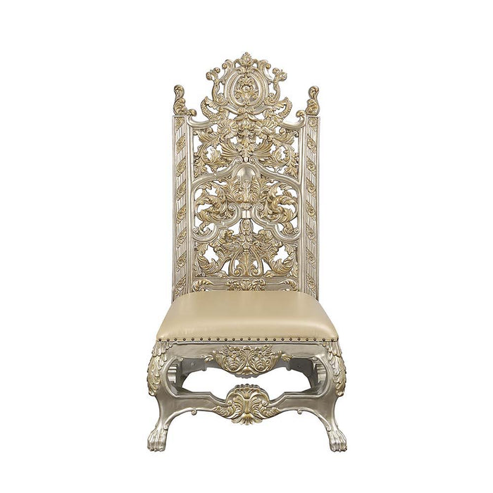 Danae - Side Chair (Set of 2) - PU, Champagne & Gold Finish Unique Piece Furniture