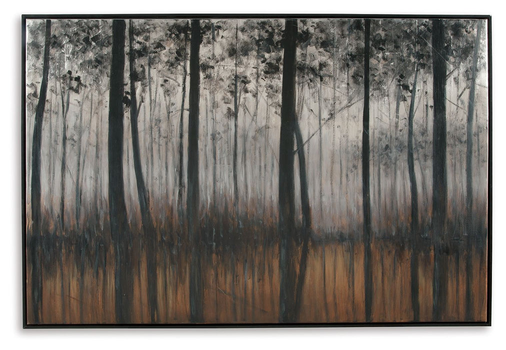 Philyra - Black / Orange / Silver - Wall Art Unique Piece Furniture