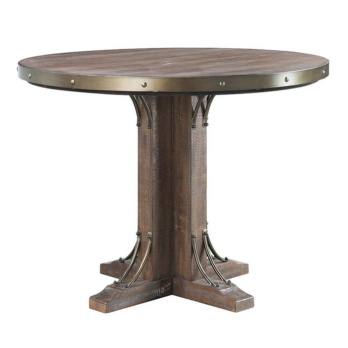 Raphaela - Counter Height Table - Weathered Cherry Finish Unique Piece Furniture