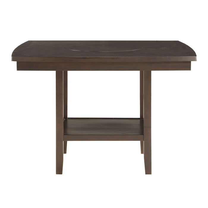 Dark Brown Finish Counter Height Table 1 Piece Functional Lazy - SUS an And Display Shelf Dining Furniture