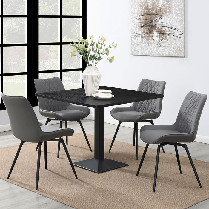 Diggs - Upholstered Tufted Swivel Dining Chairs (Set of 2) - Gray And Gunmetal Unique Piece Furniture