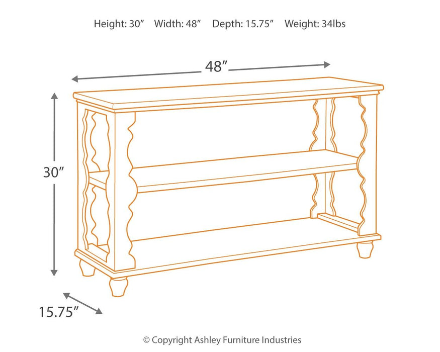 Alwyndale - Antique White / Brown - Console Sofa Table Unique Piece Furniture