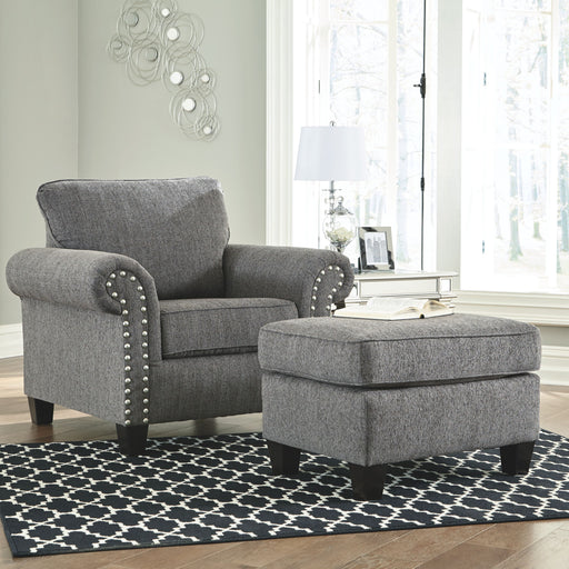 Agleno - Charcoal - 2 Pc. - Chair With Ottoman Unique Piece Furniture