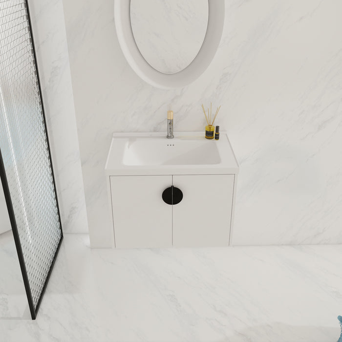 Soft Close Doors Bathroom Vanity With Sink, For Small Bathroom