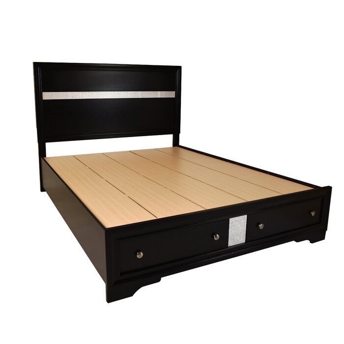 Traditional Matrix Queen 5 Pieces Storage Bedroom Set In Black Made With Wood