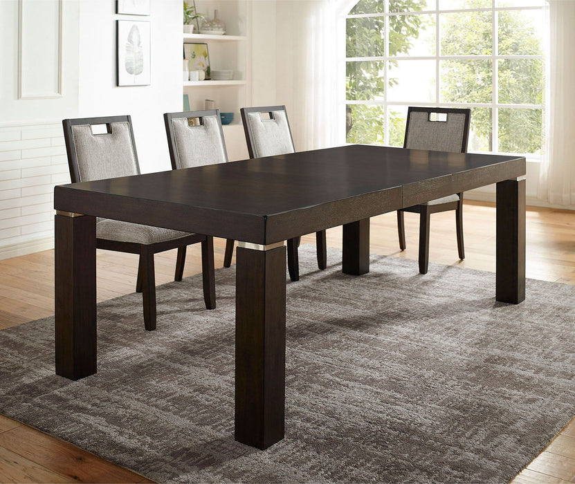 Caterina - Dining Table With X Leaf - Dark Walnut / Beige Unique Piece Furniture