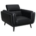 Shania - Track Arms Chair With Tapered Legs - Black Unique Piece Furniture
