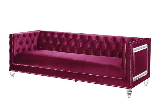 Heibero - Sofa - Burgundy Velvet Unique Piece Furniture