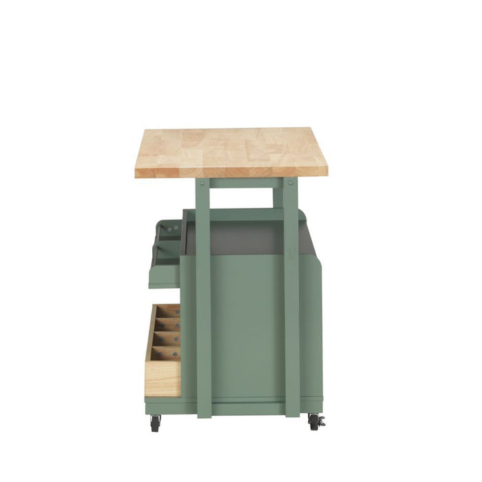 Harper - Kitchen Cart - Natural & Green Unique Piece Furniture