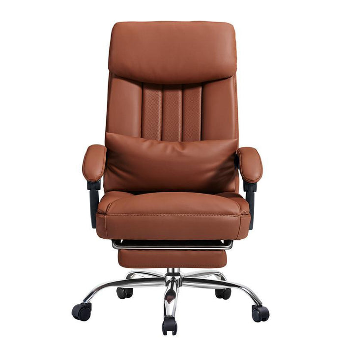 Exectuive Chair High Back Adjustable Managerial Home Desk Chair - Brown PU
