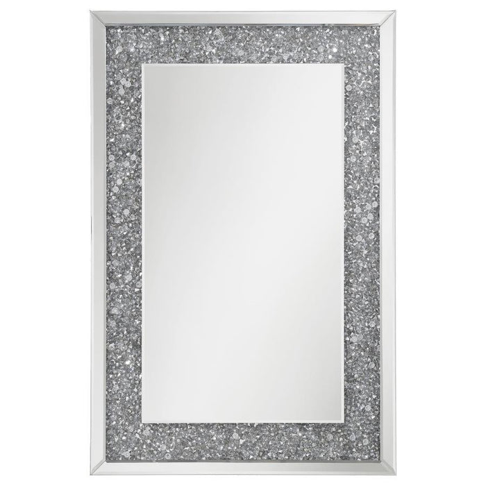 Valerie - Crystal Inlay Rectangle Wall Mirror Unique Piece Furniture