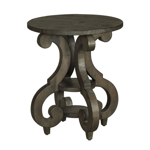 Bellamy - Round Accent End Table - Weathered Pine Unique Piece Furniture