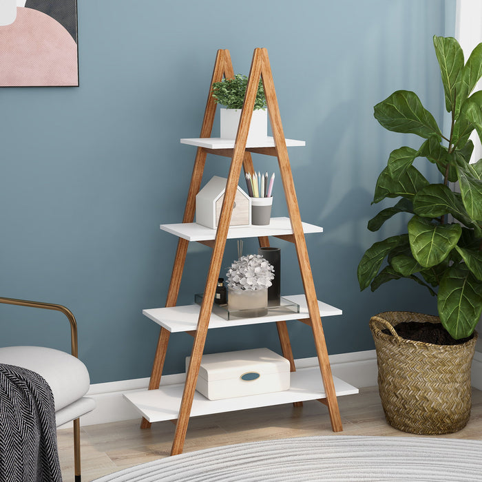 Oxford “A” Frame Ladder Display Bookshelf - White