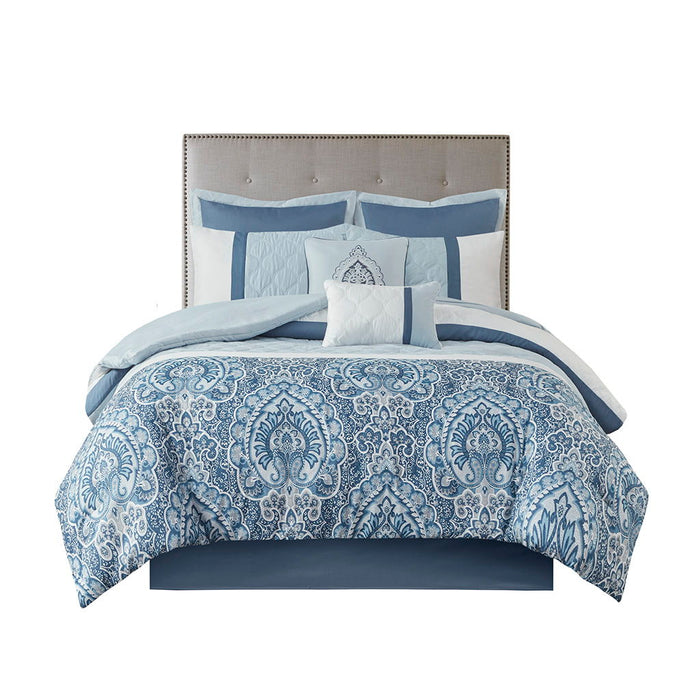 8 Piece Comforter Set - Blue