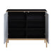 Quilla - Accent Table - Black, Gray & Brass Finish Unique Piece Furniture