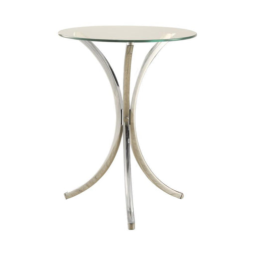 Eloise - Round Accent Table With Curved Legs - Chrome Unique Piece Furniture