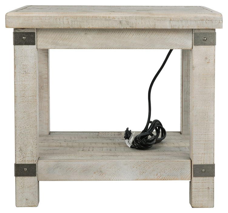 Carynhurst - White Wash Gray - Rectangular End Table Unique Piece Furniture