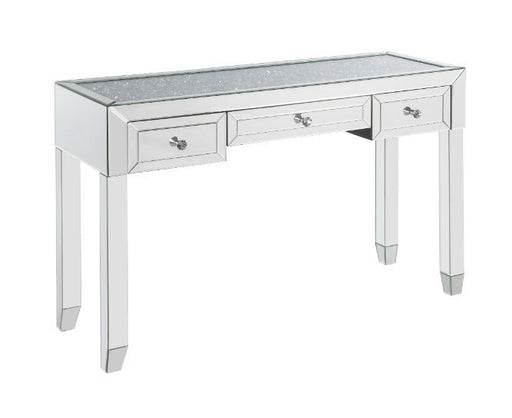 Noralie - Writing Desk - Mirrored & Faux Diamonds - 32" Unique Piece Furniture