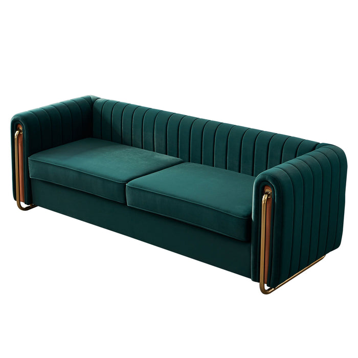 Modern Velvet Sofa Green Color