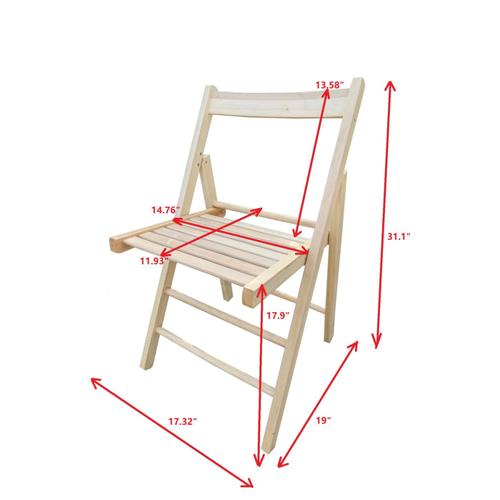 Folding Chair (Set of 2) - Foldable Style - Natural