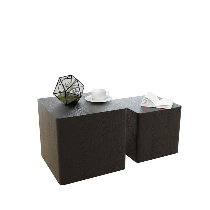 Nesting Table / Side Table / Coffee Table / End Table For Living Room, Office, Bedroom Black