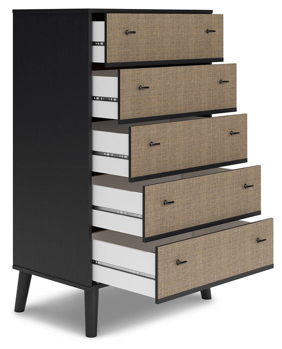 Charlang - Black / Gray - Five Drawer Chest Unique Piece Furniture