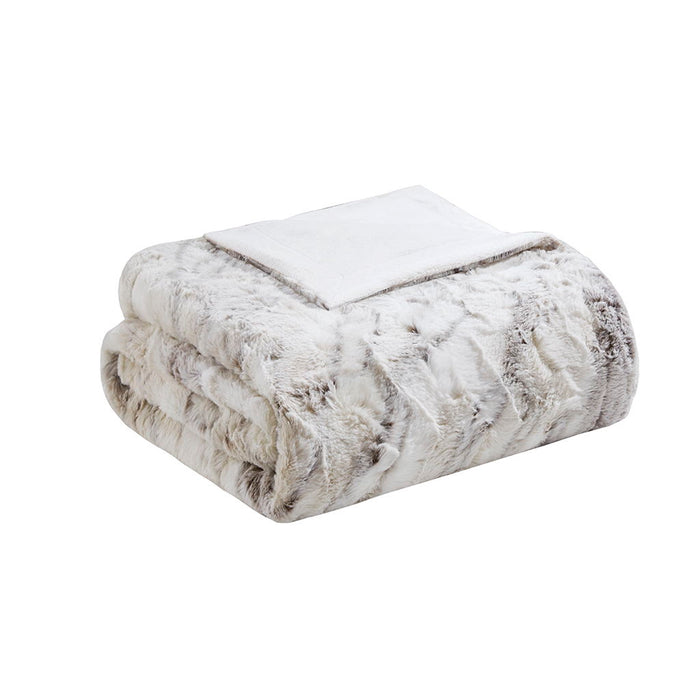Oversized Faux Fur Throw - Natural