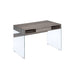 Armon - Desk - Gray Oak & Clear Glass Unique Piece Furniture