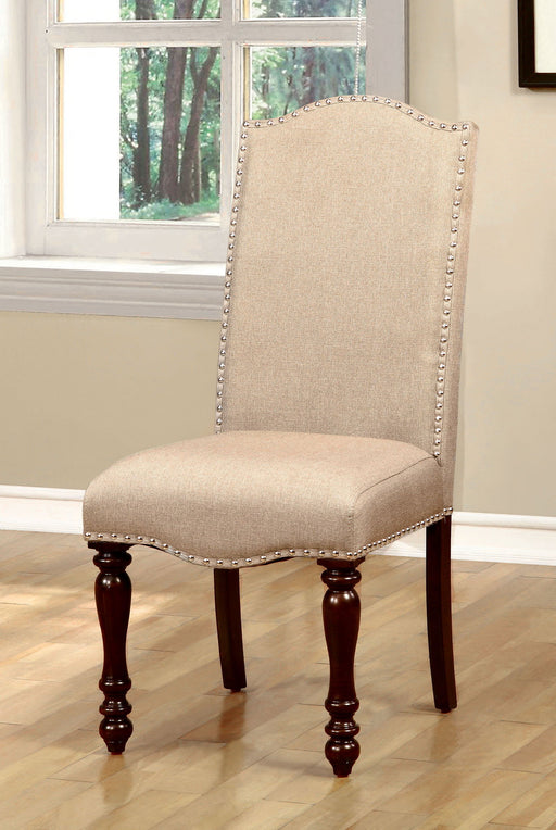 Hurdsfield - Side Chair (Set of 2) - Antique Cherry / Beige Unique Piece Furniture