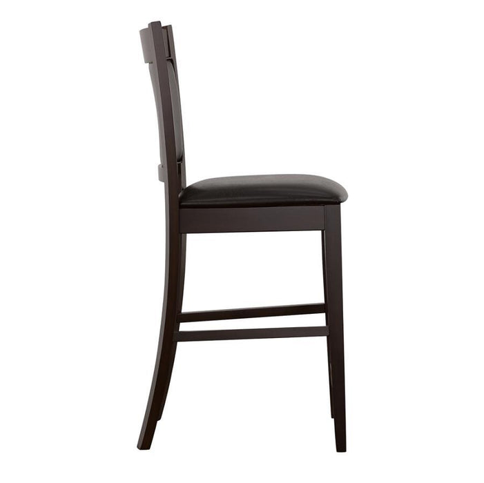 Jaden - Upholstered Counter Height Stools (Set of 2) - Black And Espresso Unique Piece Furniture