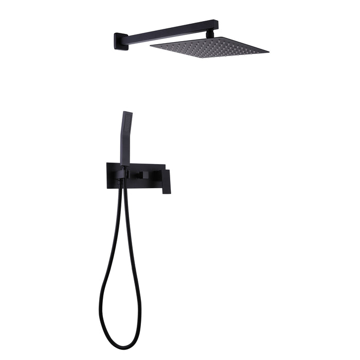 Trustmade 12 Inches Matte Black Shower System Bathroom Luxury Rain Mixer Shower Combo Set Wall Mounted Rainfall Shower Head System, Rough In Valve Body And Trim Included