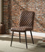 Millerton - Side Chair (Set of 2) - Vintage Chocolate Top Grain Leather & Antique Black Unique Piece Furniture