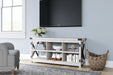 Bayflynn - White / Black - Large TV Stand Unique Piece Furniture