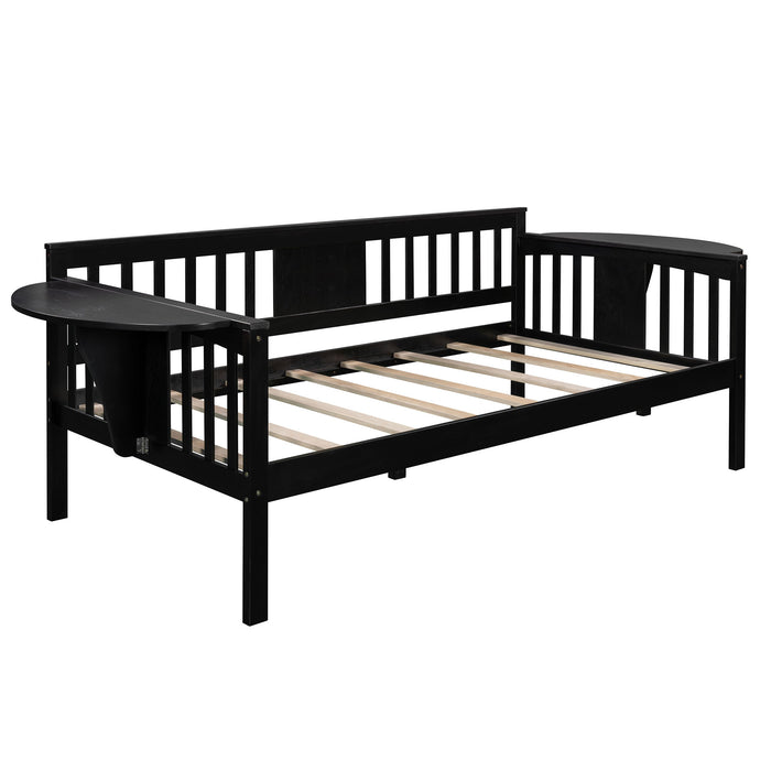 Twin Size Daybed, Wood Slat Support - Espresso