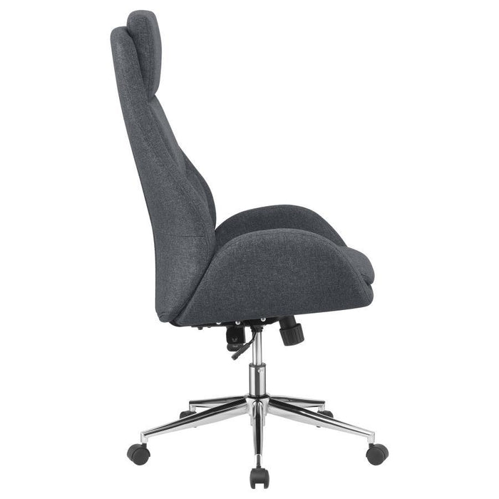 Cruz - Upholstered Office Chair With Padded Seat - Gray And Chrome Unique Piece Furniture