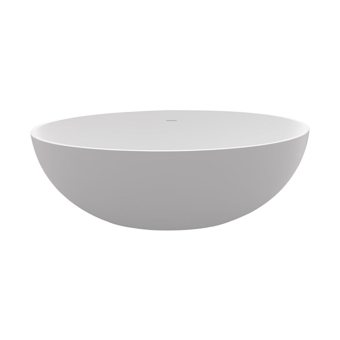 1700Mm Artificial Stone Solid Surface Freestanding Bathroom Adult Bathtub 40" Extra Wide - White