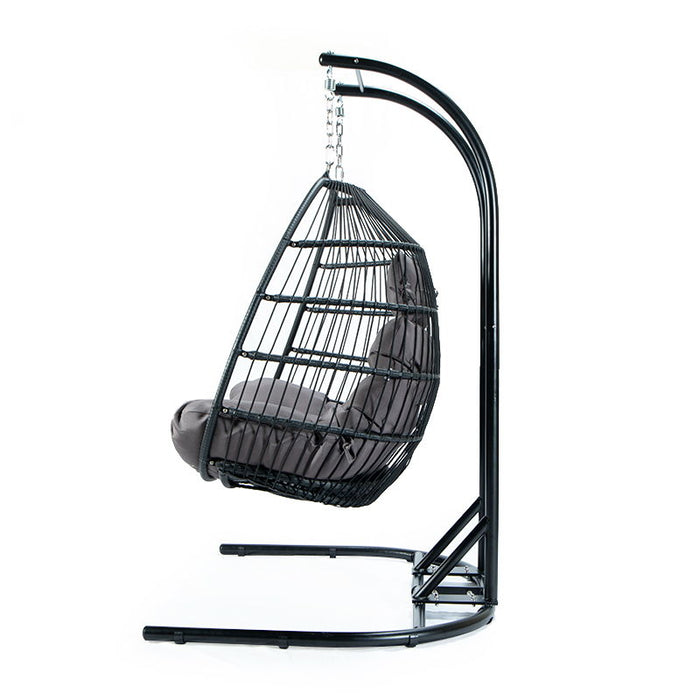 Folding Double Swing Chair With Cushion
