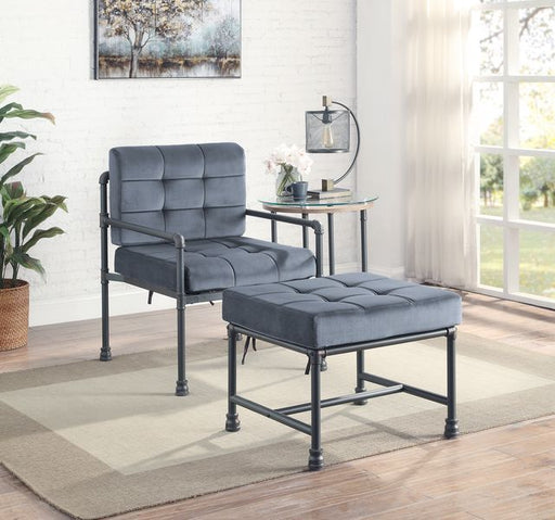 Brantley - Chair - Gray Velvet & Sandy Gray Finish Unique Piece Furniture