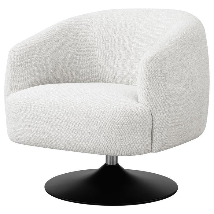 Dave - Upholstered Swivel Accent Chair - Beige And Matte Black Unique Piece Furniture