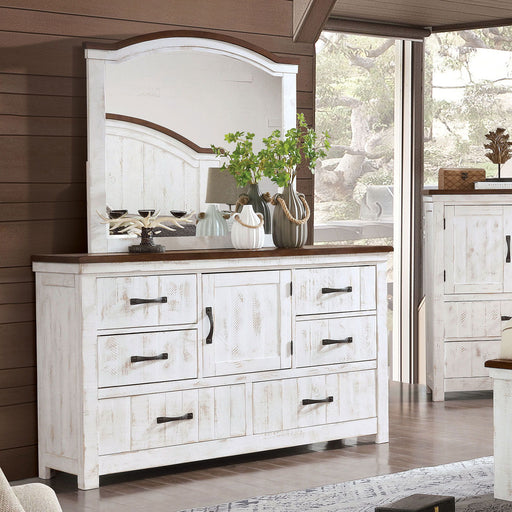 Alyson - Dresser - Distressed White / Walnut Unique Piece Furniture