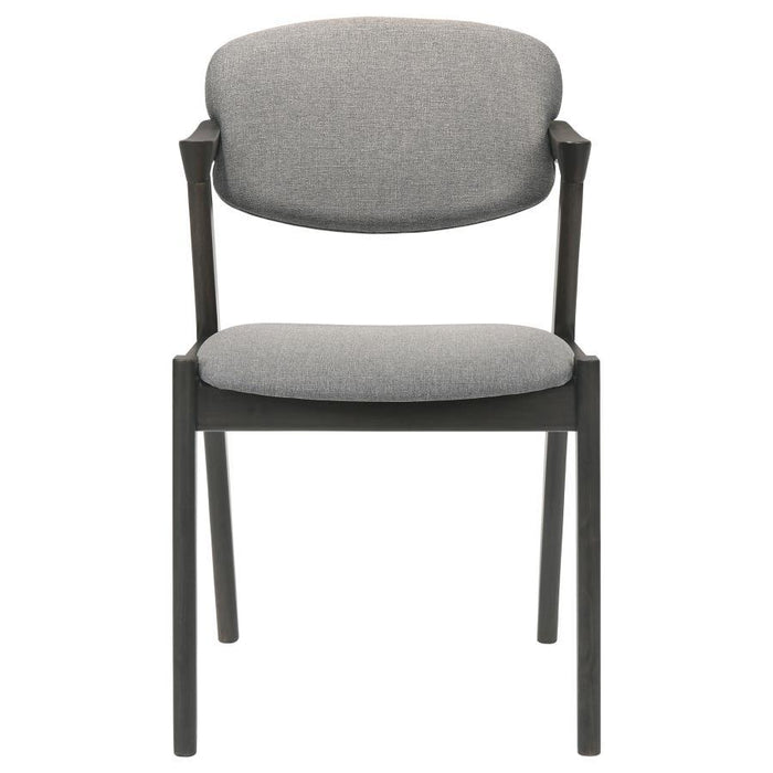 Stevie - Upholstered Demi Arm Dining Side Chairs (Set of 2) - Brown Gray And Black Unique Piece Furniture