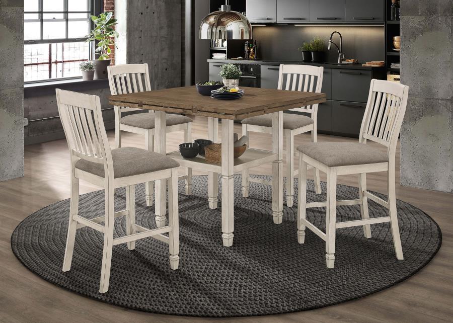 Sarasota - Slat Back Counter Height Chairs (Set of 2) - Gray And Rustic Cream Unique Piece Furniture