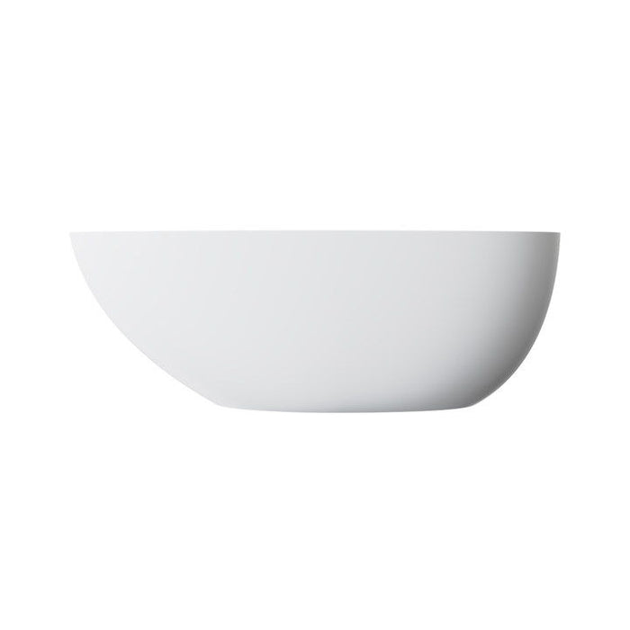 67'' Solid Surface Stone Resin Egg Shaped Freestanding Soaking Bathtub With Overflow
