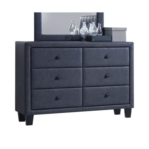 Saveria - Dresser - 2-Tone Gray PU Unique Piece Furniture