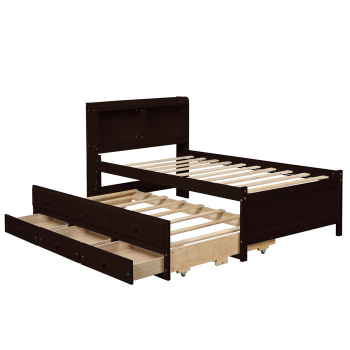 Full Bed With Bookcase - Espresso