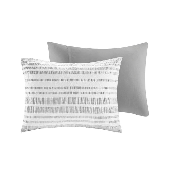 Striped Comforter Set, Grey