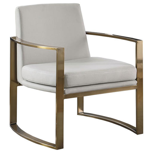 Cory - Concave Metal Arm Accent Chair - Cream And Bronze Unique Piece Furniture