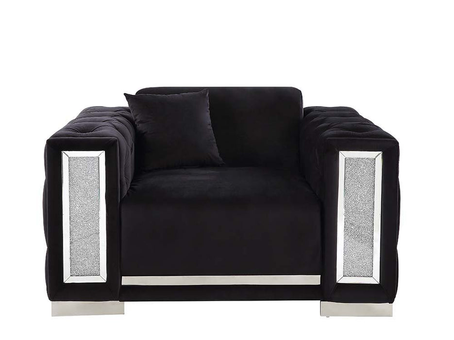 Trislar - Chair - Black Velvet Unique Piece Furniture