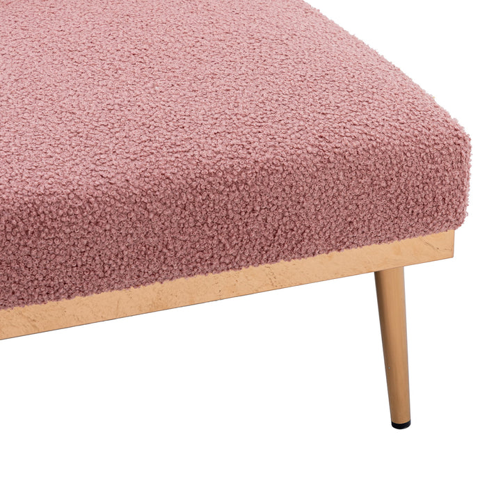 Coolmore Chaise / Lounge / Chair / Accent Chair - Brush Pink Teddy