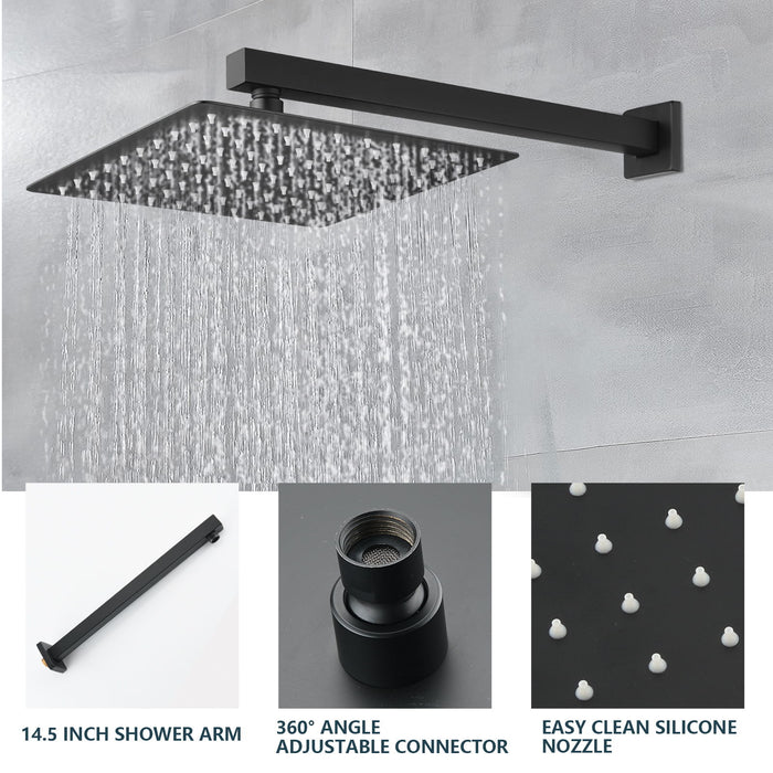 Wall Mounted Bathroom Rain Hot And Cold Complete